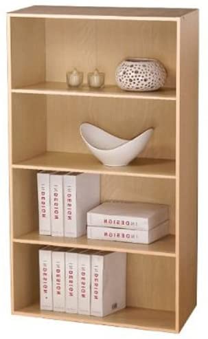 Furinno PASIR Book Shelf, 4-Tier Bookshelf, Bookcase with Open Shelf, 9.4 x 23.6 x 41.7, for Living Room Bedroom, Home Office