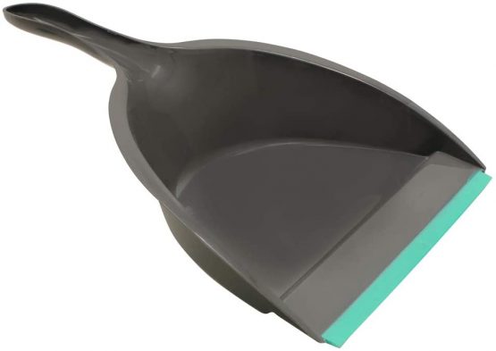 JVL 20-039GY Rubber Grip Dustpan and Bristle Brush Set, Grey/Turquoise - Image 3