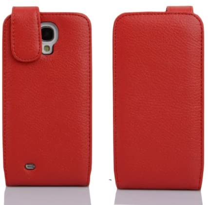 Cadorabo Case works with Samsung Galaxy S4 in CANDY APPLE RED - Flip Style Case made of Faux Leather with Card Slot - Wallet Etui Cover Pouch PU Leather Flip - Image 2