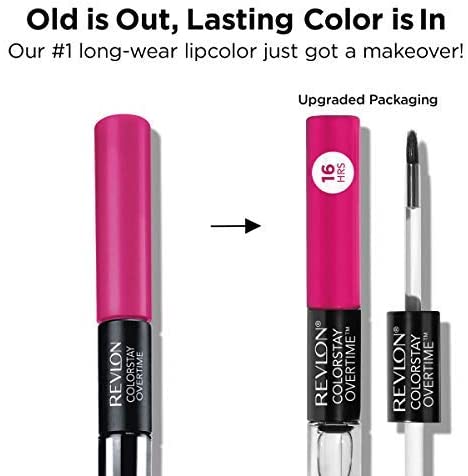 Revlon Colorstay Overtime Lipcolour, Dual Ended Longwearing Liquid Lipstick with Clear Lip Gloss - Image 4