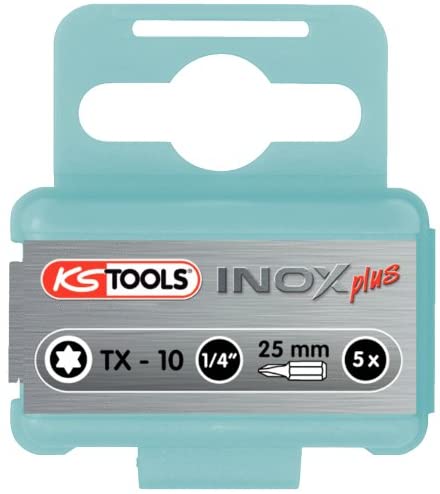 KS Tools 910.2312 1/4" STAINLESS STEEL bit TX, 25mm, T10, pack of 5, Colour