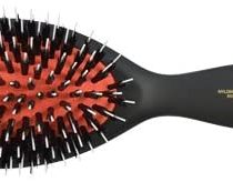 Altesse 58911 Plastic Bristles and White Nylon Pins Hair Brush with 11 Rows, Black