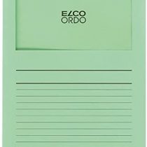 ELCO Ordo Classico 220x310 mm 120GSM Paper Folder with Printing and 180x100 mm Window (Box of 100) - Green