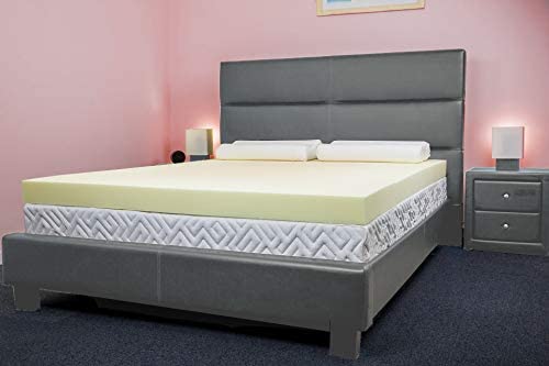 Southern Foam 4 Inch Double Memory Foam Mattress Topper, Yellow, Double (135 x 190 cm) - Image 3