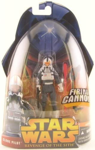 Star Wars Revenge of the Sith - Clone Pilot Firing Cannon Action Figure, Multi-colored, Medium