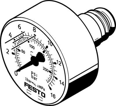 Festo 543487 PAGN-26-16-P10 Pressure Gauge, White - Image 2