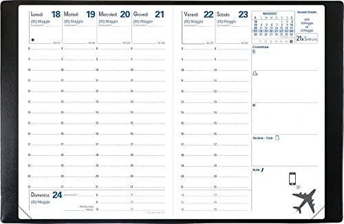 Quo Vadis RIGIRO 003104Q Diary Italian Language Year 2025 Black 9 x 12.5 cm Weekly 13 Months December to December White Paper Removable Address Book Removable Cover Synthetic Club - Image 2