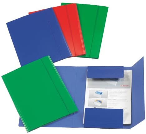 Esselte 3-Flap Folder, 150 Sheets Capacity, 25 x 35 Format, Presspan Green, Single