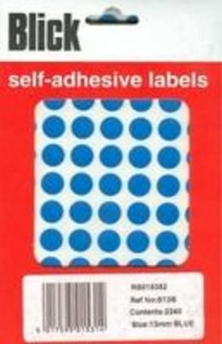 Blick Labels, Blue, Self Adhesive Stickers Office Pack, Coloured Dot, Circles, 13mm, 2240 Labels, for Home Office, Family