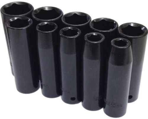 Neilsen CT0814 10pc 1/2in DR Deep Impact Socket Set Metric 10-24mm Chrome Vanadium, Silver - Image 2