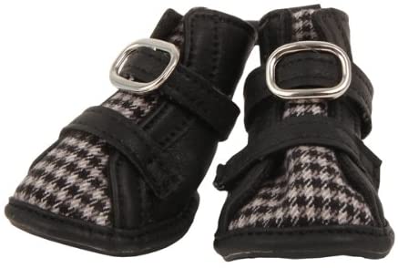 Puppia PAMD-SH068 Houndstooth Shoes, L, Black