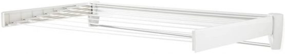Leifheit Telegant 81 Protect Plus Wall-Mounted Towel Rack, Foldaway Clothes Airer for Indoor & Outdoor, Clothes Drying Rack for Indoor or Outdoor, 103 x 53cm, 8.1m Drying Space, White