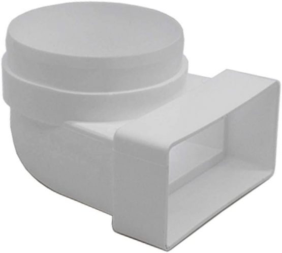 KAIR 110 mm x 54 mm Rectangular to Round 100 mm Male Spigot) 90 Degree Bend – SYS 100 – DUCVKC237 by Kair