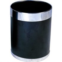 Mitre Bolero Black Waste Paper Bin with Silver Rim -Material Powder Coated Steel
