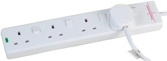 pro elec PL15353 10 m Switched Surge Protected Extension Lead - White