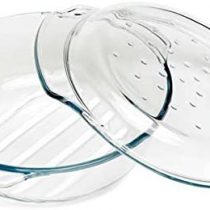 Inconnu 500 ° 389169 Grill & Drop Clear Glass Casserole Dish Diameter 19 cm 1.70 l