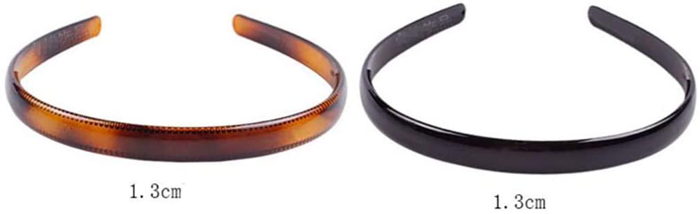 Set of 2 Women Girls Hard Plastic Headband Hair Hoop Black and Brown High-grade Headwear Hairband (Style B#) - Image 2