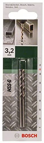 Bosch 2609255039 DIY Metal Drill Bit HSS-G 3.2 x 36 x 65 mm (2), Silver, 3,2 mm