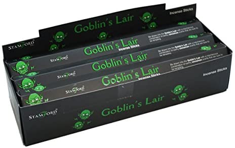 Stamford Black Range Incense Sticks Box of 6 packs (90 sticks) - Goblin's Lair, Multi-colour, Goblin’s Lair