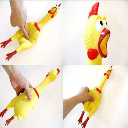 Jenell TheEarl®SCREAMING SQUEAKY SQUEAKING CHICKEN ROOSTER SHAPE TOYS PLAY GIFT
