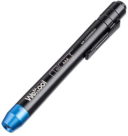 Weltool M6-BL Pen Light, LED and Xenon Dual Light Source Penlight with Clip for Close Inspection Observation,2 AAA
