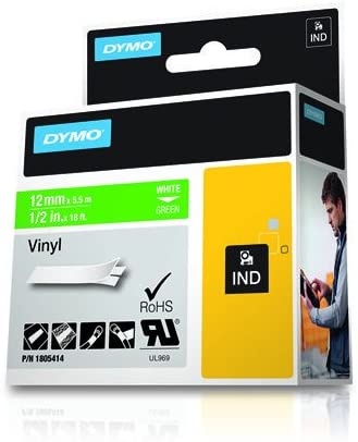 DYMO Rhino Industrial Vinyl Labels, Green, White on green - Image 3