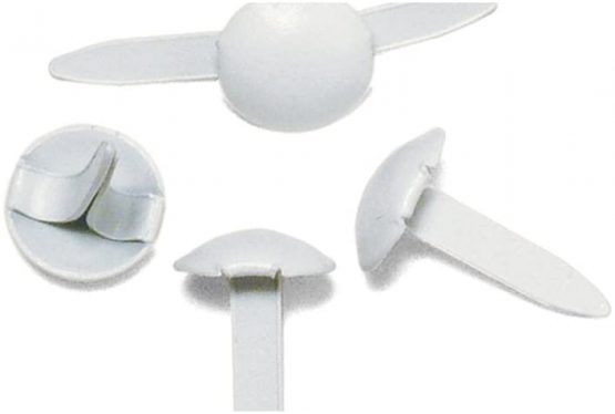 RAYHER HOBBY 7871602 Brads Round 4 and 8 mm Diameter Pack of 75 White