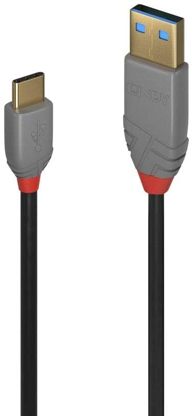 Lindy 3m USB 2.0 Type A to C Cable, Anthra Line, Black