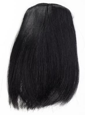 Hair Piece Clip in Bangs Fringe synthetic fiber black YZF-1088HT-1, black (1), 17 cm
