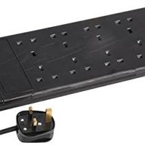 Pro Elec 20810-5M BLK Extension Lead 10 Gang 5M Black