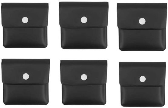 Rmeet Pocket Ashtray,Portable Ashtray 6 Pack Reusable Cigarette Ash Bags Fireproof Pouch Ashtray Odor Free Muticolor 8.5 * 7.5CM PVC