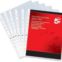 5 Star Punched Pocket Top Opening Polypropylene A4 Glass Clear 70 Micron (Pack 100)