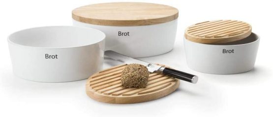Continenta Bread Box Ceramic Oval Shape Small, Wood, Multi Colour, One Size - Image 3