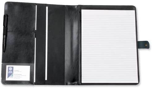 Alassio Conference Folder with Pad 3 Document Sections A4 Leather-look Black Ref 30073