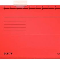 Esselte Leitz Alpha 19863025 Suspension Files with Side Hooks Pack of 5 Coloured Card Red