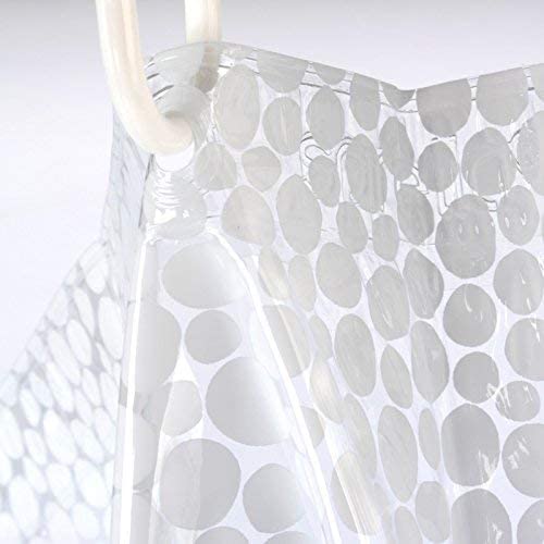 Spirella Galet PEVA Plastic Shower Curtain Opaque, 180 x 200 cm, White, Galet White, W 70.9" x L 78.7" (1 Panels) - Image 4