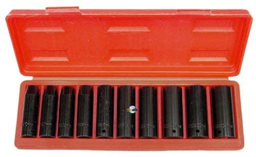 Neilsen CT0814 10pc 1/2in DR Deep Impact Socket Set Metric 10-24mm Chrome Vanadium, Silver - Image 4