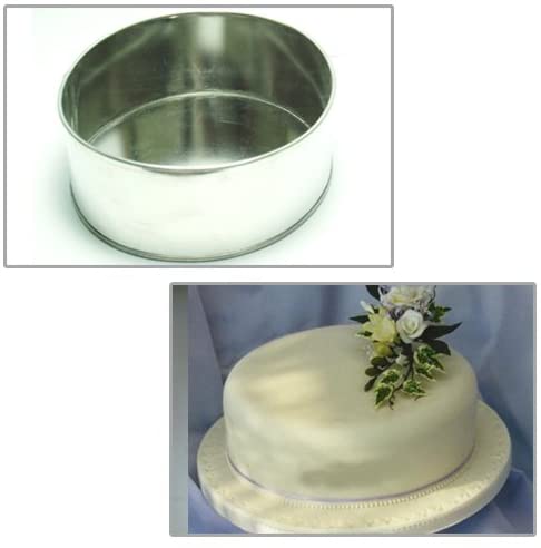 EUROTINS Single Oval Birthday Wedding Anniversary Cake Tin Mould Pan 12", Silver