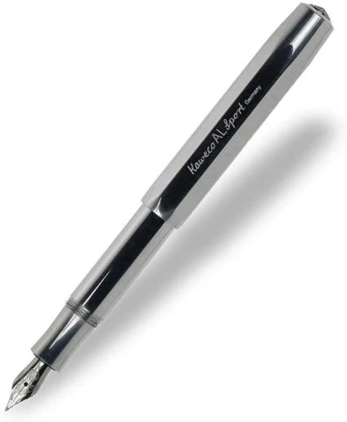 Kaweco AL SPORT Fountain Pen Raw I Premium Fountain Pen for Ink Cartridges 13 cm I Nib: M (Medium)