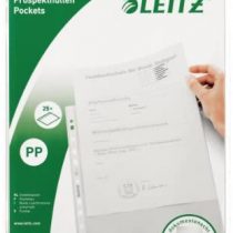Leitz Set of 25 Standard Document Wallets A4 Format, Colourless with Matte Surface, 0.065 mm Polypropylene Film, 47966003