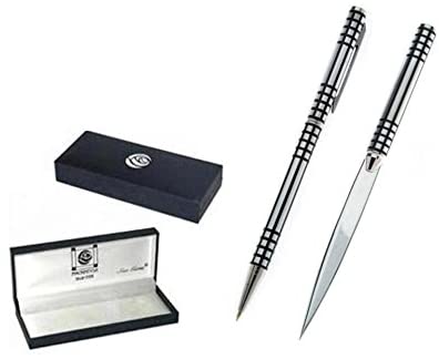 Men's Black Lattice Pen & Letter Opener Set - Charles Rennie Mackintosh design