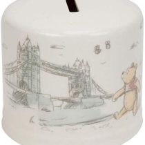 Disney Winnie the Pooh Christopher Robin Ceramic Money Box Piggy Bank