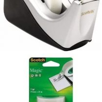 Scotch C60 Magic Tape Dispenser - Silver - with 3 Magic Tape Refills