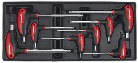 Sealey Tbt06 Tool Tray With T-Handle Ball-End Hex Key Set 8Pc, Red, 176.5mm x 397mm x 55mm