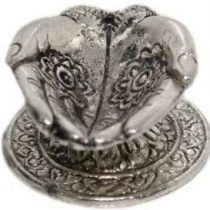 Garden Of Arts Elegant & Vintage Look Welcome Hand Shaped Diya Made with Metal,Oil Wick for Puja (Pooja), Handicraft,Feng Shui,Decoration.