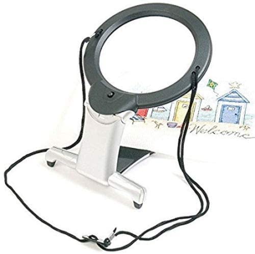 Magnifying Magnifier Glass, LED Lighted Hands Free Neck and Desk with Light Stand for Reading Needlework Hobby Jewelry Repair Cross Stitch Art Crafts (Neck & Desk Magnifier) - Image 4
