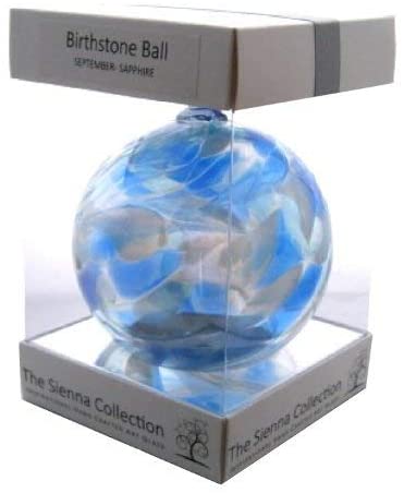 Sienna Glass 10cm Turquoise Birthstone Friendship Ball, Handcrafted Mouth-Blown Glass Ornament - Image 2