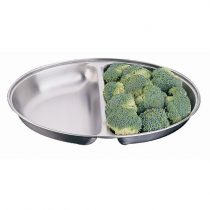 Olympia Oval 10in Vegetable Dish with 2 Division Made of Stainless Steel