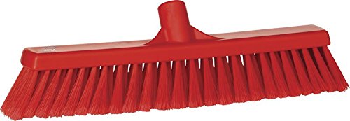 Vikan 31784 Fine Sweep Floor Broom Head, Polypropylene Block, 16-1/2" Bristle, Red