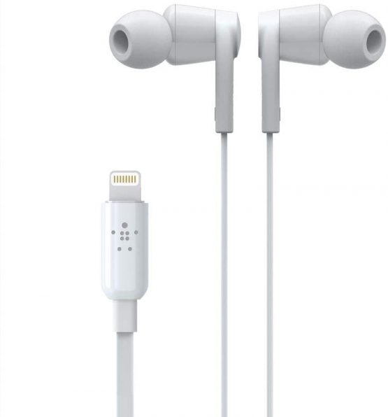 Belkin SoundForm iPhone Headphones with Lightning Connector (Lightning Earphones for iPhone 12, 12 Pro, 12 Pro Max, 12 mini, 11, 11 Pro, 11 Pro Max, XS Max, XS, X, SE, 8 Plus, 8, 7 Plus, 7), White